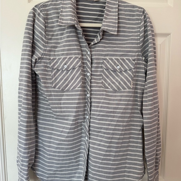 Like New Roxy Striped Button-Up Shirt - Picture 1 of 5